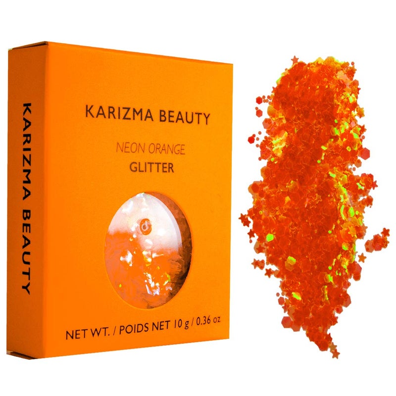 KARIZMA كاريزما ليالي النيون! 4X 10غ جليتر وجه سميك، للشعر، العين والجسم للنساء والرجال. ملحقات مهرجان الرقص ومستحضرات التجميل. - Image 3